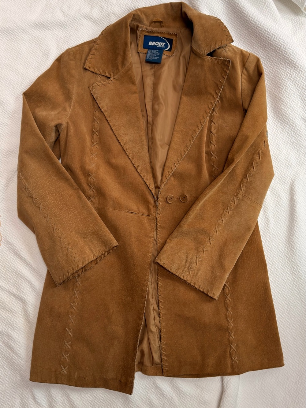 Suede Long Trench 100% Leather